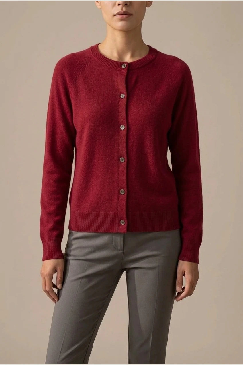 Evelyn | Women's Merino Wool Long Sleeve Knit Jumper Cardigan — variant_front