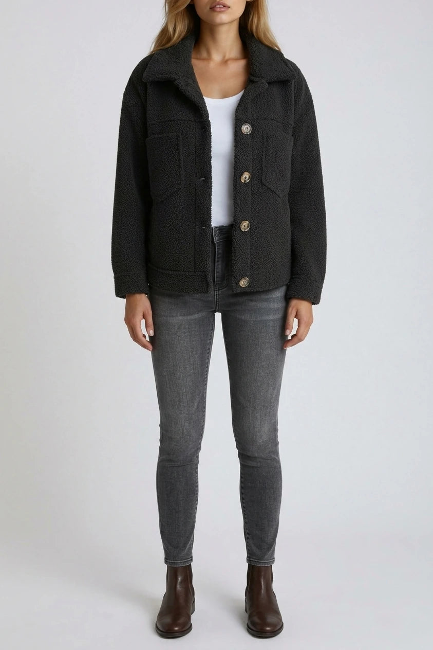 Vespera | Soft Button-Front Teddy Jacket — variant_front