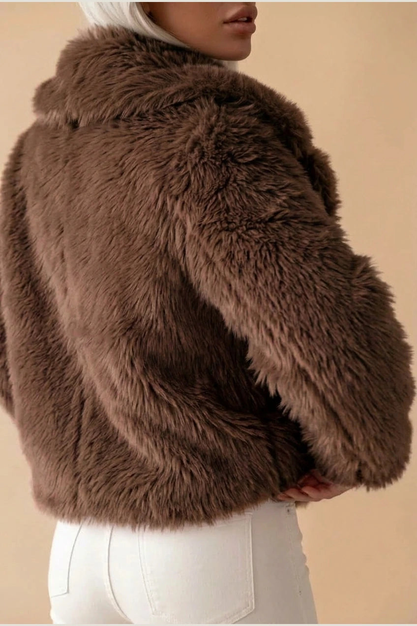 Faux Fur Cropped Coat for Women — variant_front