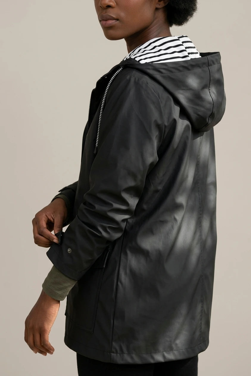 Women's Waterproof Hooded Raincoat with Zip Closure — variant_front