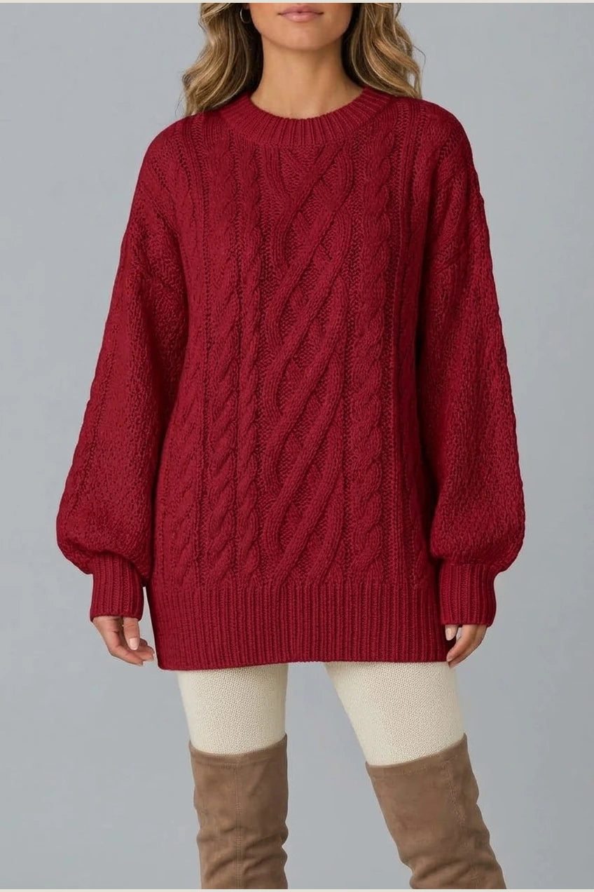 Montarello Women's Jumper Dress Cable Knit Oversized — variant_front