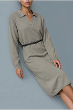 Dress Women - Knitted Jumper Dress with Polo Neck — variant_front