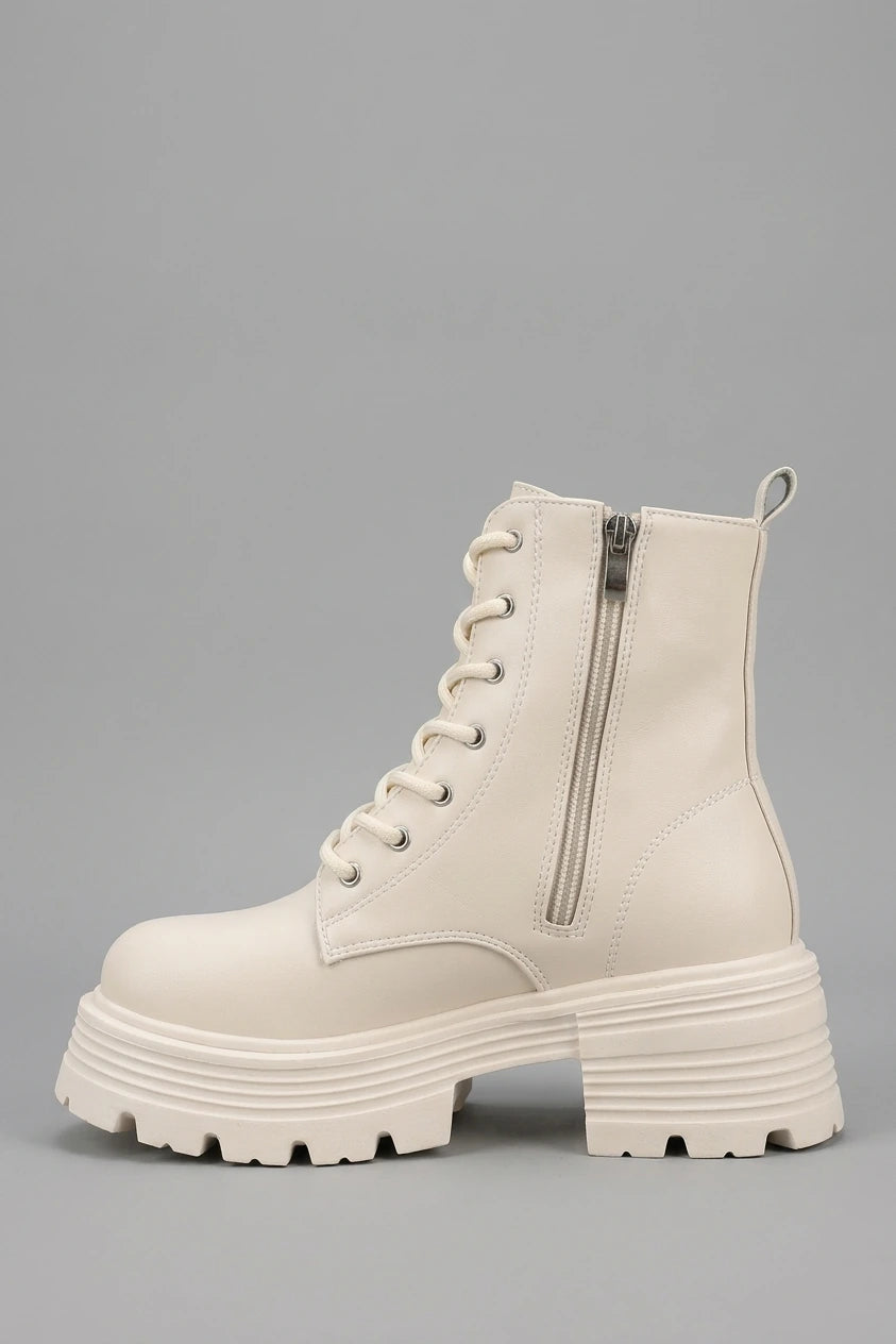Women's Chunky Platform Heeled Booties – Brossane — variant_front
