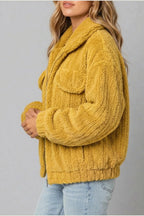 Montarello Women's Teddy Jacket Borg Collared Zip Up — variant_front