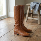Flat Knee High Leather Boots with Sleek Riding Style — variant_front