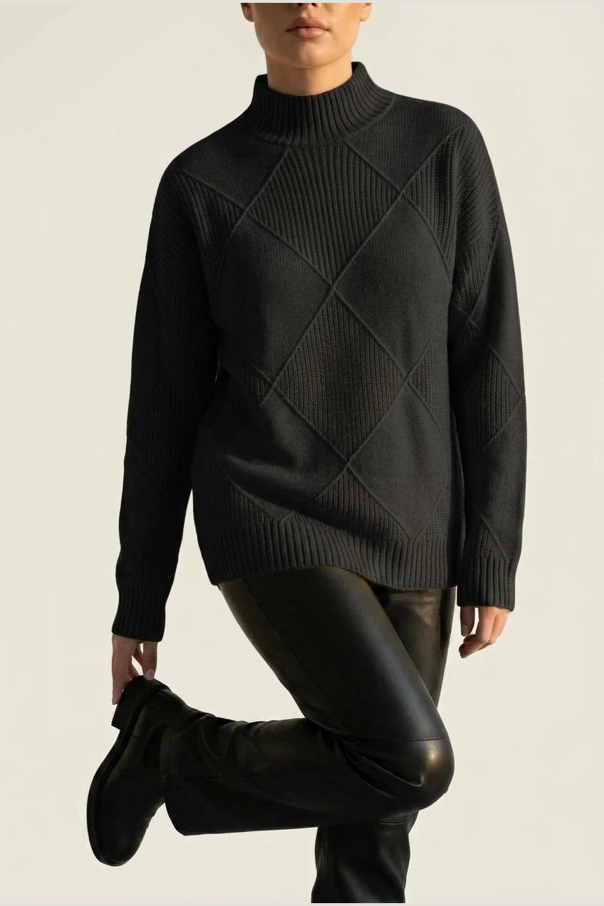 Sweater Women - Cashmere Knit Soft Sweater with Turtleneck — variant_front