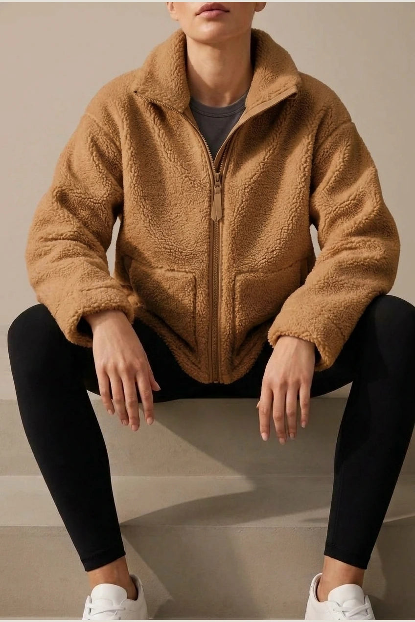 Paige | Women's Relaxed Fit Teddy Zip-Up Jacket — variant_front