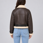 Women’s Cropped Aviator Jacket with Teddy Lining — variant_front