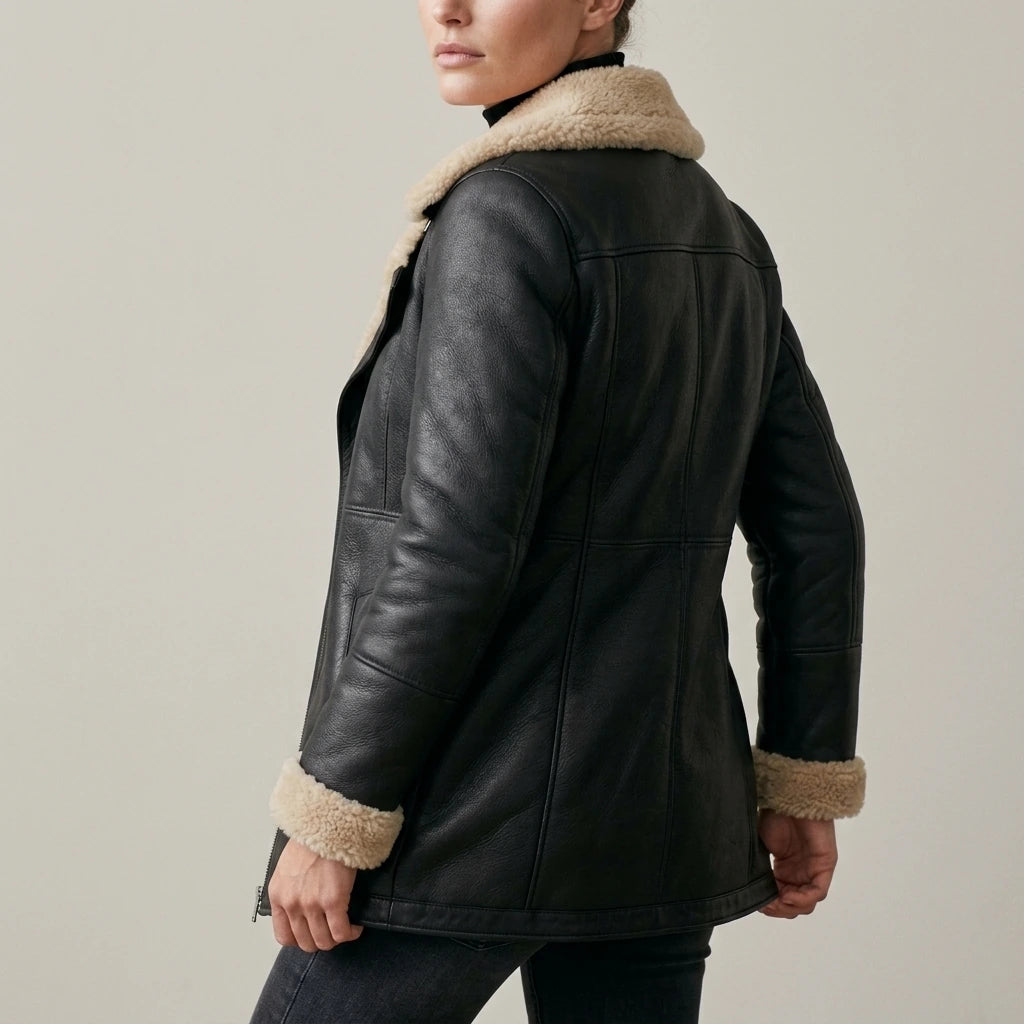 Women's Elegant Leather Coat with Shearling Lining – Amara — everlyn-elegant-leather-coat-with-shearling-lining_lifestyle_detail_gesture_06.webp