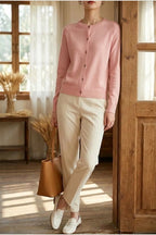 Evelyn | Women's Merino Wool Long Sleeve Knit Jumper Cardigan — variant_front