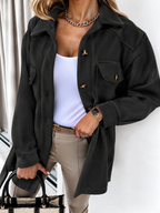 Relaxed Wool Shacket with Chest Pockets and Collar — variant_front