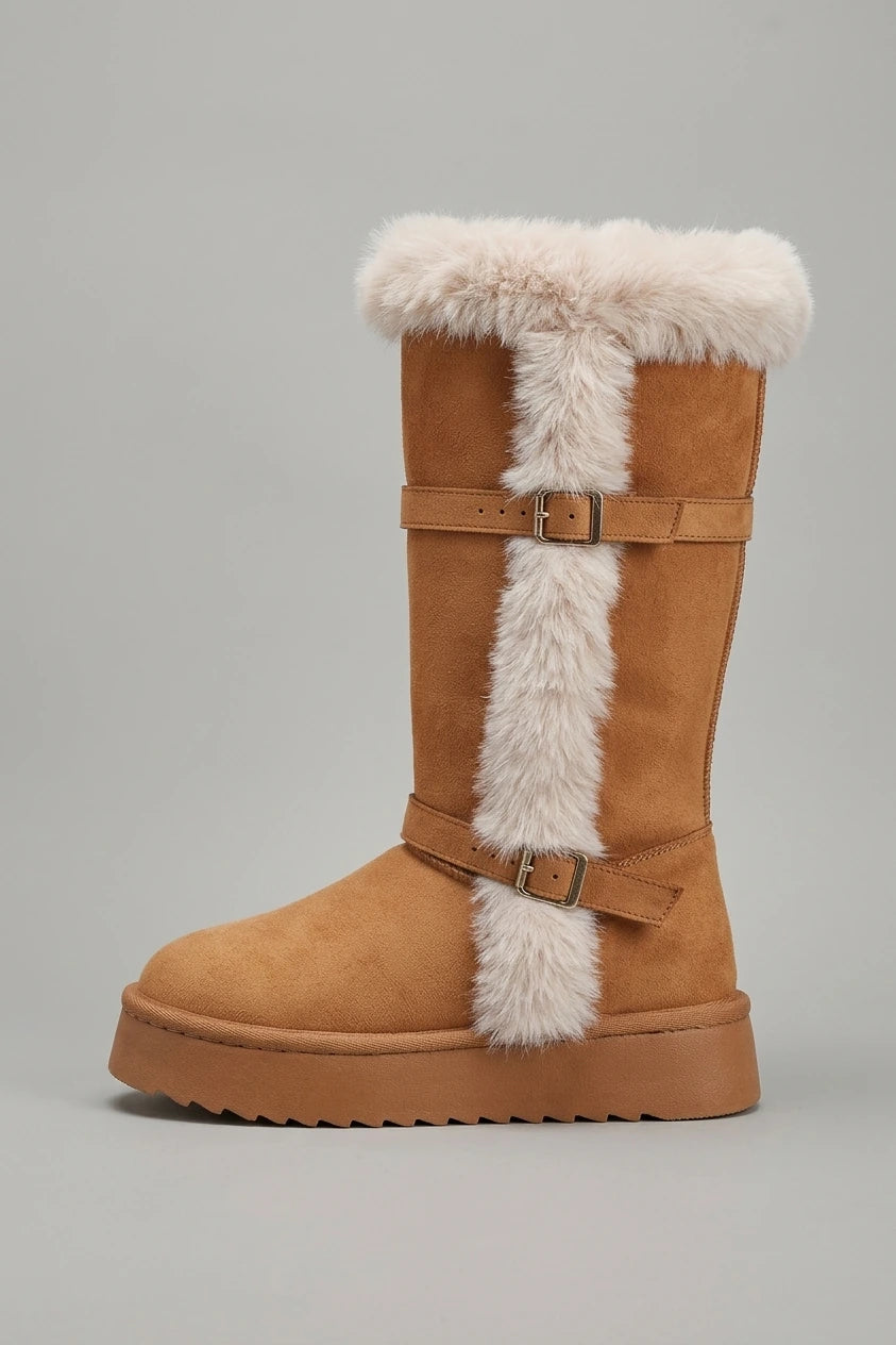 Women's Chunky Sole Mid-Calf Boots – Ravelise — variant_front