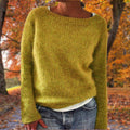 Cosy Knit Sweater with Boat Neck and Long Sleeves — variant_front
