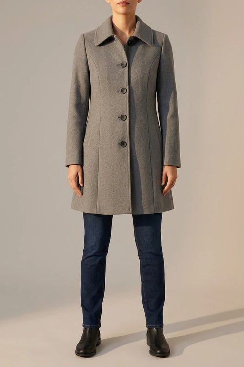 Timeless A-Line Wool Coat with Satin Lining — variant_front