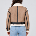 Women’s Cropped Aviator Jacket with Teddy Lining — variant_front