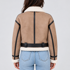 Women’s Cropped Aviator Jacket with Teddy Lining — variant_front