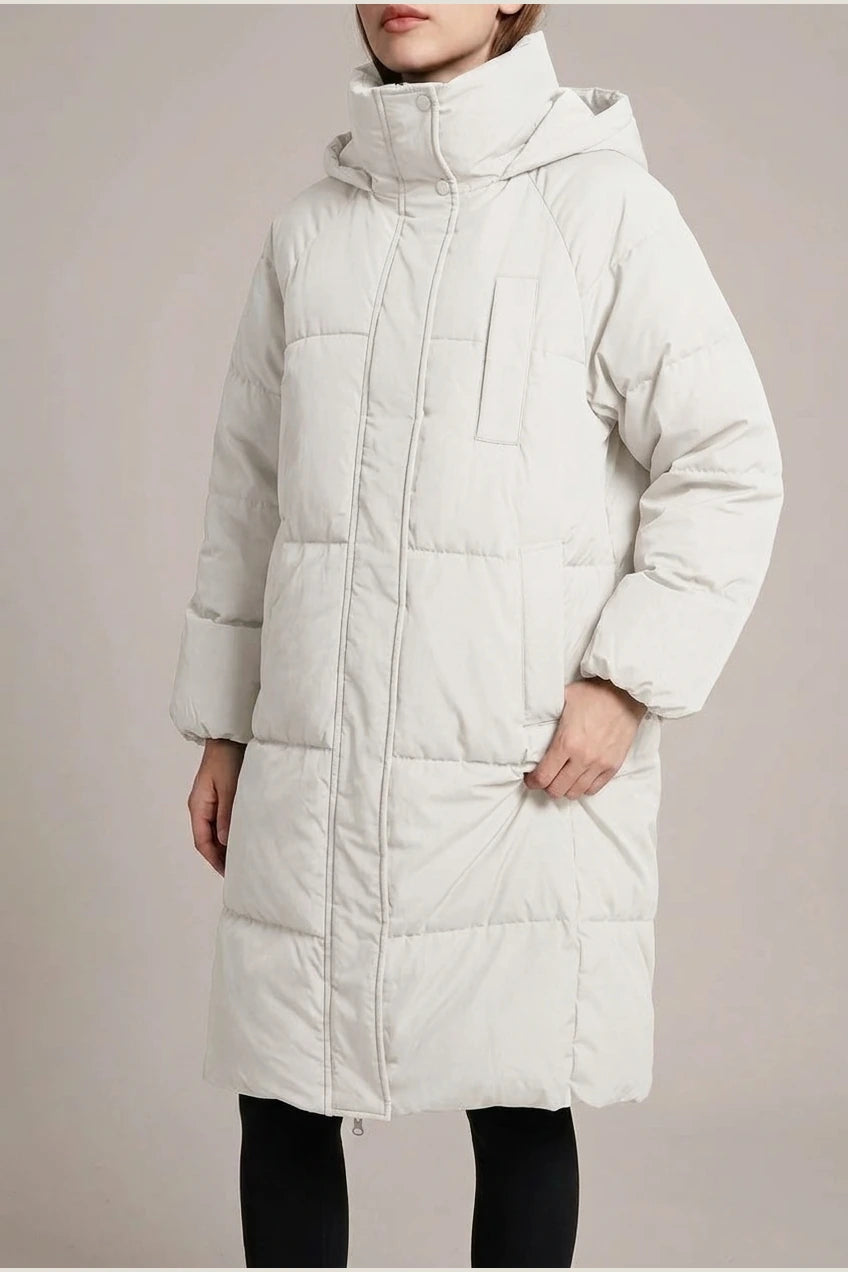 Gina™ - Classic Hooded Long Puffer Coat — variant_front