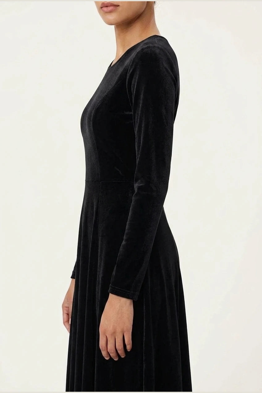 Emily | Women's Velvet Long Sleeve Formal Party Dress Maxi — variant_front