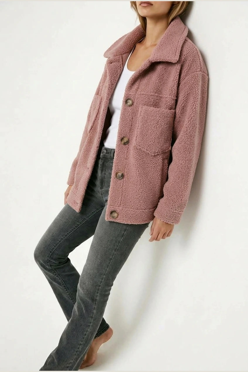 Vespera | Soft Button-Front Teddy Jacket — variant_front