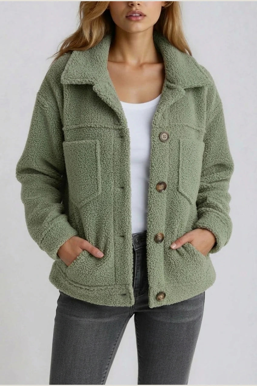 Vespera | Soft Button-Front Teddy Jacket — variant_front
