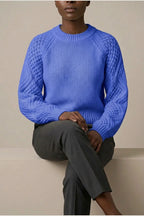 Women's Cable Knit Crew Neck Jumper for Autumn Winter — variant_front
