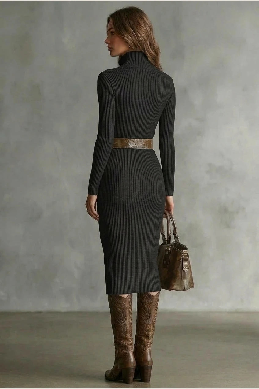 Valenoré – Sculpted elegance – Knit midi dress — variant_front