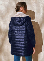 Lightweight Hooded Puffer Jacket with Ribbed Cuffs — variant_front
