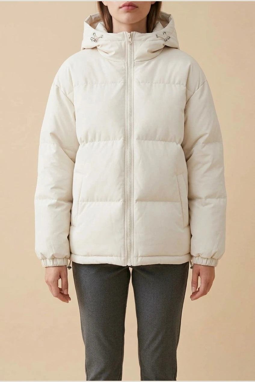 Grace | Women's Hooded Puffer Winter Jacket Zip-Up Padded Coat — variant_front