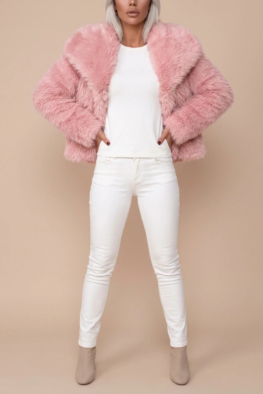 Faux Fur Cropped Coat for Women — variant_front