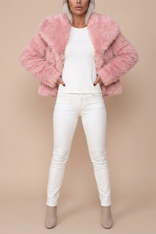 Faux Fur Cropped Coat for Women — variant_front