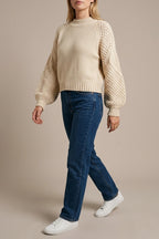 Women's Cable Knit Crew Neck Jumper for Autumn Winter — variant_front