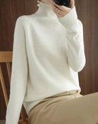 Soft Turtleneck Sweater with Ribbed Cuffs and Hem — variant_front