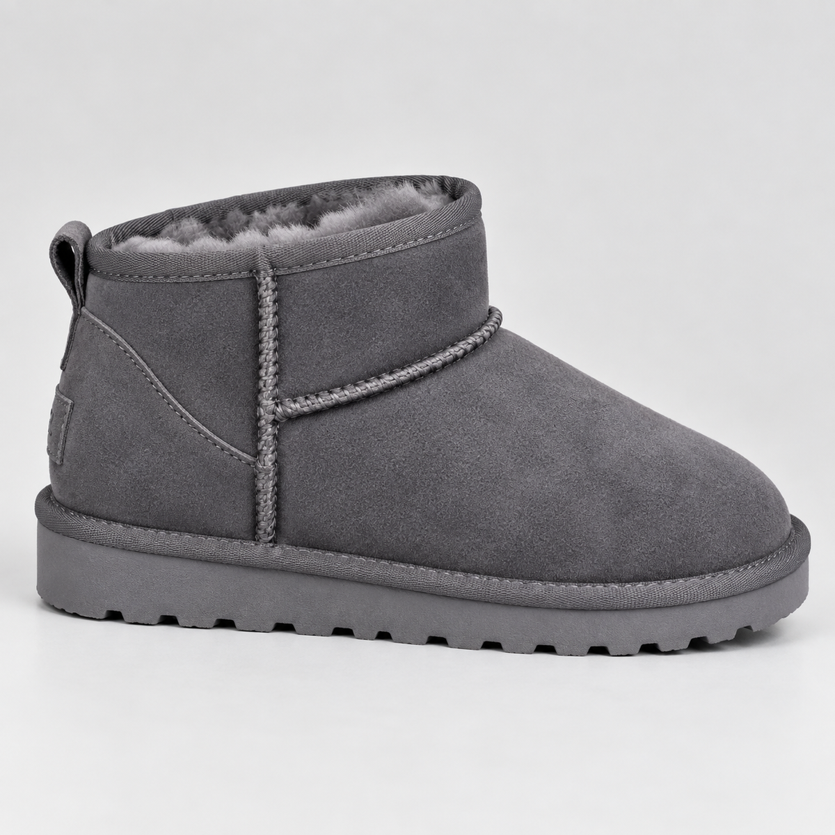 Women’s Suede Ankle Boots | Warm Fur Lined Winter Shoes with Grip — variant_front