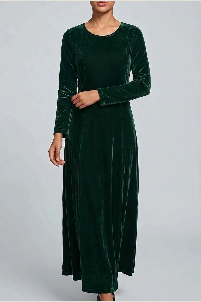 Emily | Women's Velvet Long Sleeve Formal Party Dress Maxi — variant_front
