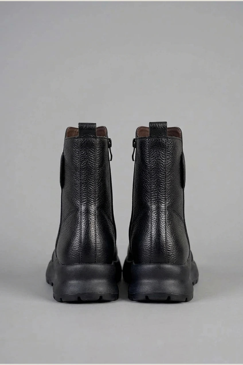 Women's Leather Chunky Sole Ankle Boots – Loriselle — variant_front