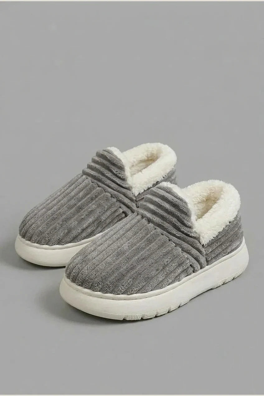 Casual Slippers, Fashionable And Excellent Warm Fleece-Lined, Ribbed Texture, Comfortable And Warm, Ideal for Indoor/Outdoor Use, Unisex Home Slippers, All-Season, Multi-Color, Women Shoes — variant_front