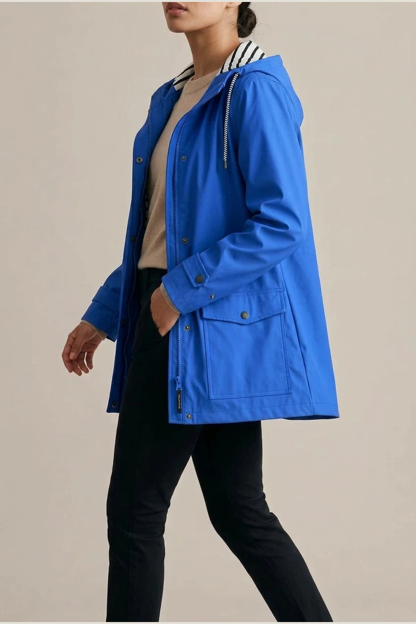 Women's Waterproof Hooded Raincoat with Zip Closure — variant_front
