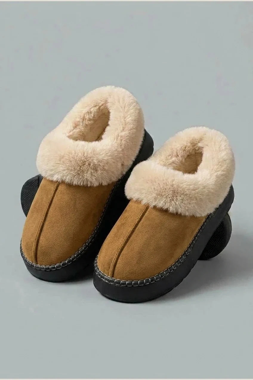 Thickened Warm Low-Top Couple's Plush Indoor Slippers for Men and Women, New 2025 Autumn/Winter Home Shoes — variant_front