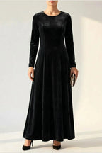 Emily | Women's Velvet Long Sleeve Formal Party Dress Maxi — variant_front