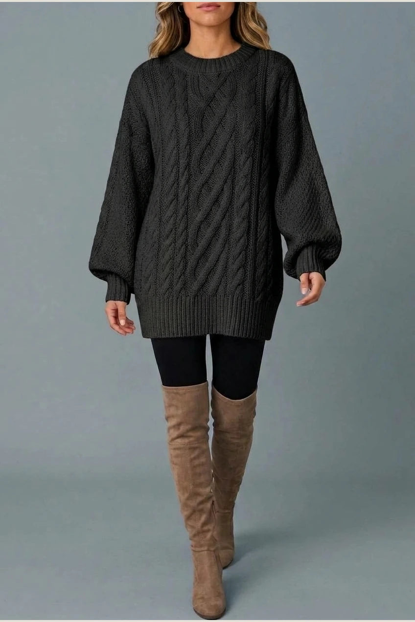 Montarello Women's Jumper Dress Cable Knit Oversized — variant_front