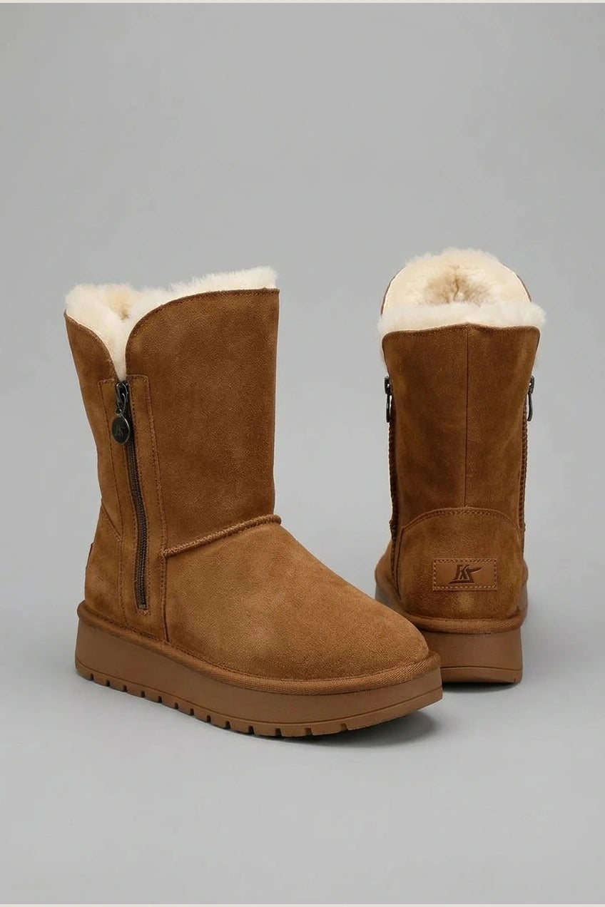 Women's Fleece Mid-Calf Snow Boots – Clairvane — variant_front