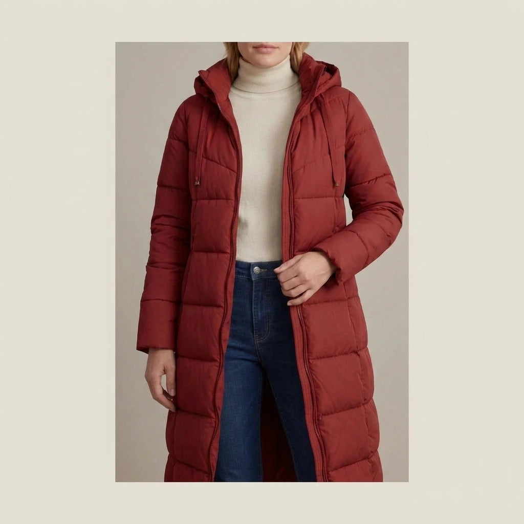Women's Cozy Longline Puffer Jacket – Clover — variant_lifestyle_v_397ac4dd15__langley-cozy-longline-puffer-jacket-for-women_lifestyle_natural_02_03.webp