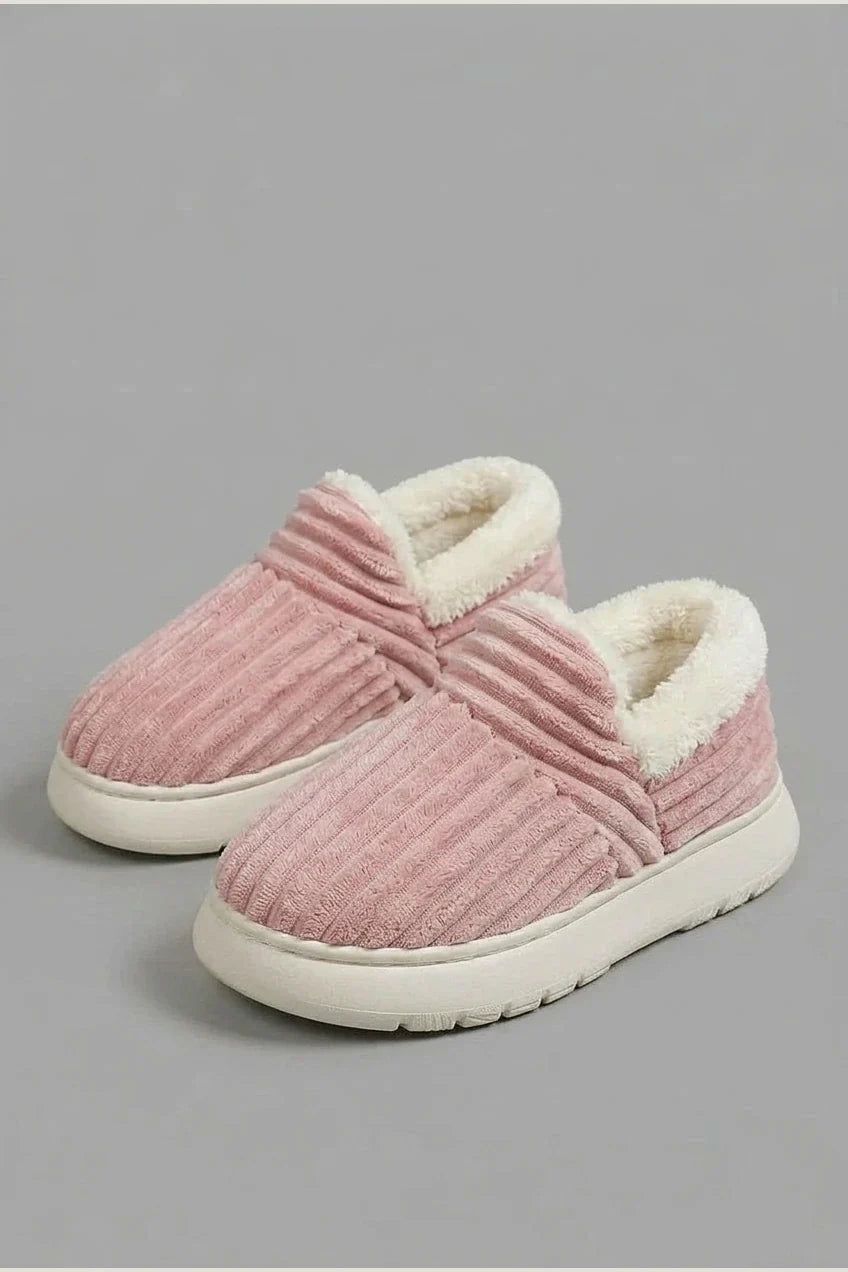 Casual Slippers, Fashionable And Excellent Warm Fleece-Lined, Ribbed Texture, Comfortable And Warm, Ideal for Indoor/Outdoor Use, Unisex Home Slippers, All-Season, Multi-Color, Women Shoes — variant_front