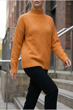 Sweater Women - Cashmere Knit Soft Sweater with Turtleneck — variant_front