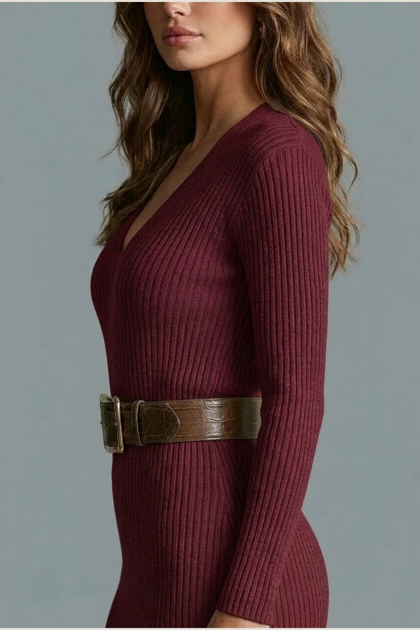 Valenoré – Sculpted elegance – Knit midi dress — variant_front
