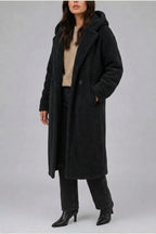Women’s Long Hooded Teddy Coat – Oversized Borg Winter Coat — variant_front