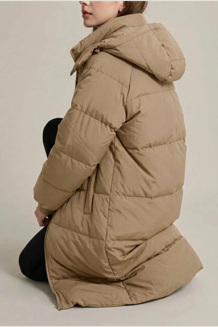 Gina™ - Classic Hooded Long Puffer Coat — variant_front