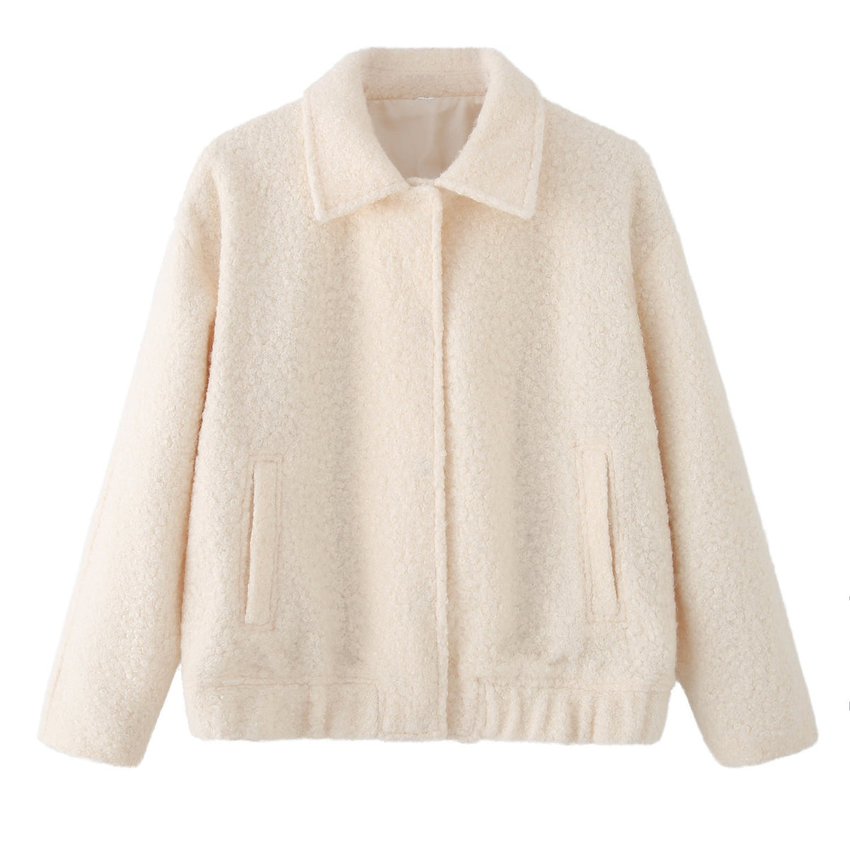 Damen kuschelige Teddyjacke mit seitlichen Taschen und elastischem Saum Drune — gallery_02.jpg