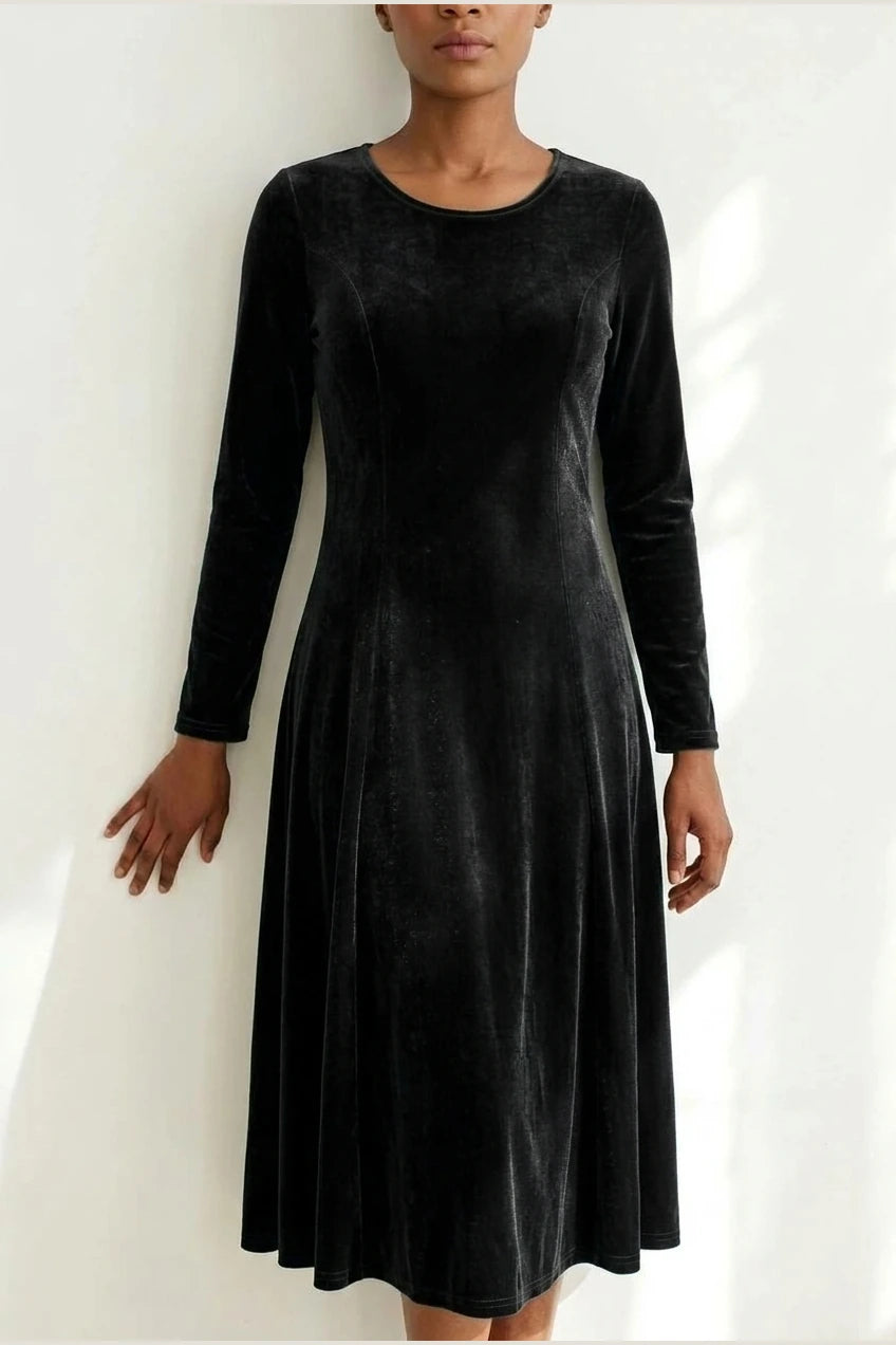 Emily | Women's Velvet Long Sleeve Formal Party Dress Maxi — variant_front
