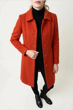 Tailored Button Front Wool Blend Coat — variant_front